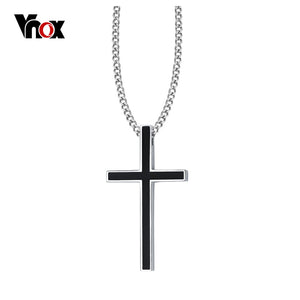 2-Tone Stainless Steel Cross Necklace