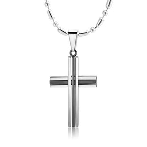 3-Tone Simplistic Cross Necklace