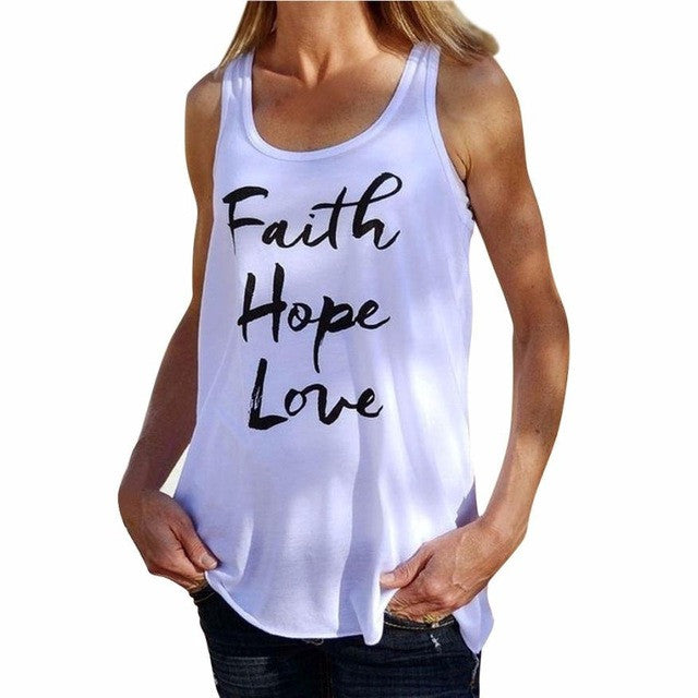 Faith Hope and Love Loose Tank Top Shirt for Women