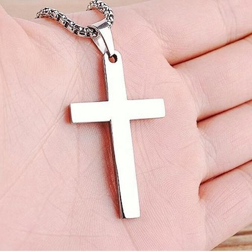 Simple Stainless Steel Cross Necklace